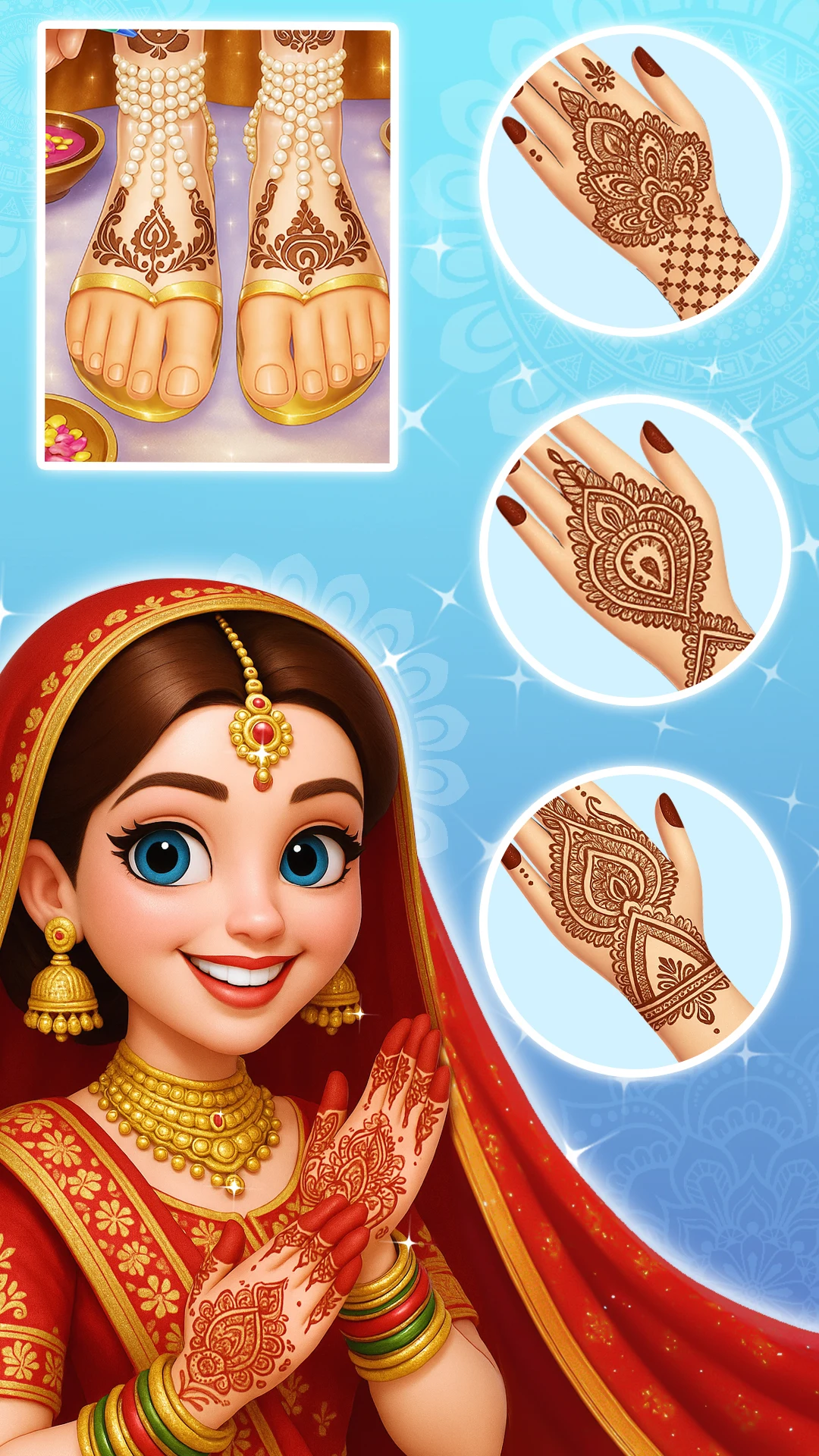 Royal Bride Mehndi Salon Game screenshot