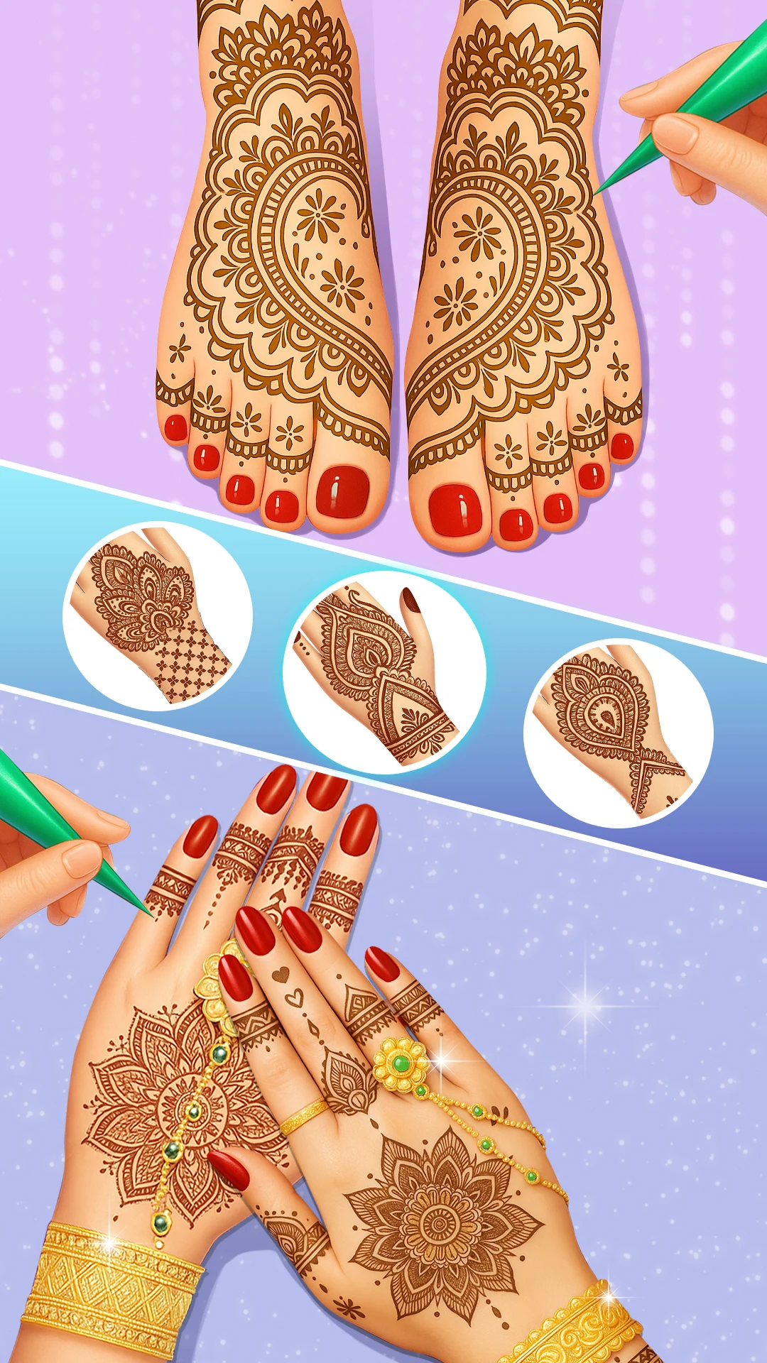 Royal Bride Mehndi Salon Game screenshot