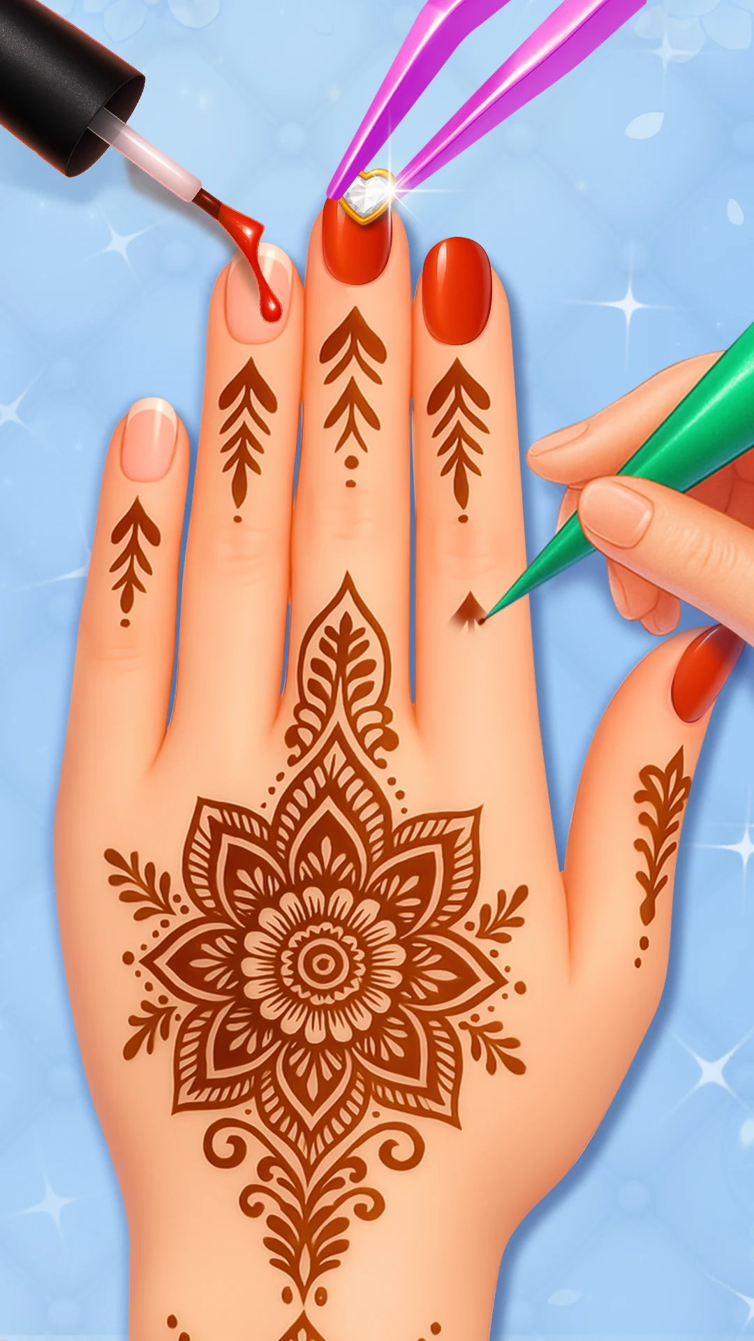 Royal Bride Mehndi Salon Game screenshot